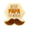 Chocolade plaatje snor beste papa 3,8 cm 5 stuks bij cake, bake & love 3