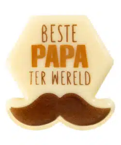 Chocolade Plaatje Snor Beste Papa 3,8 cm 5 stuks