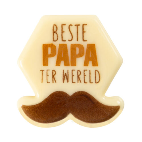 Chocolade plaatje snor beste papa 3,8 cm 5 stuks bij cake, bake & love 5