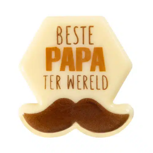 Chocolade plaatje snor beste papa 3,8 cm 5 stuks
