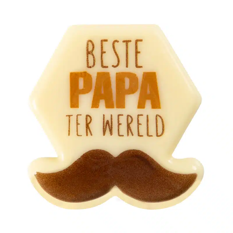 Chocolade plaatje snor beste papa 3,8 cm 5 stuks bij cake, bake & love 5 Chocolade plaatje snor beste papa 3,8 cm 5 stuks