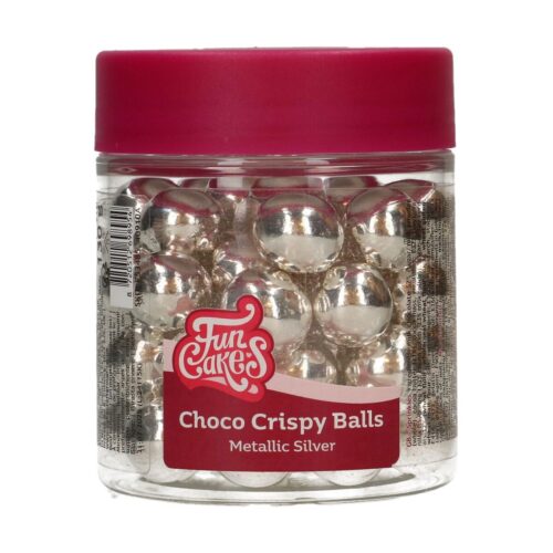 Funcakes choco crispy ballen - metallic zilver bij cake, bake & love 5