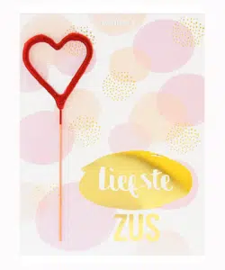 Mini Wondercard met Vuursterretje - Liefste Zus