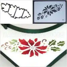 Alternative view of Patchwork Cutters + stencil - Poinsettia Garland - Nieuw