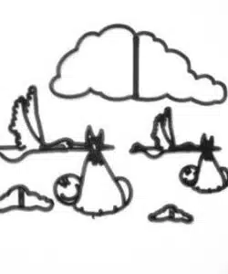 Patchwork - Stork and Baby set By marion Frost  - Nieuw