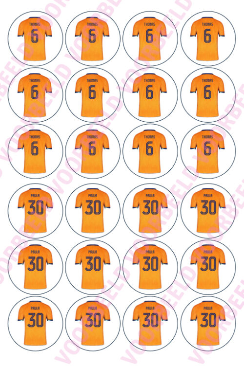 Eetbare print ek oranje shirt 2024 met eigen naam en nummer - 24 cupcake rondjes bij cake, bake & love 5