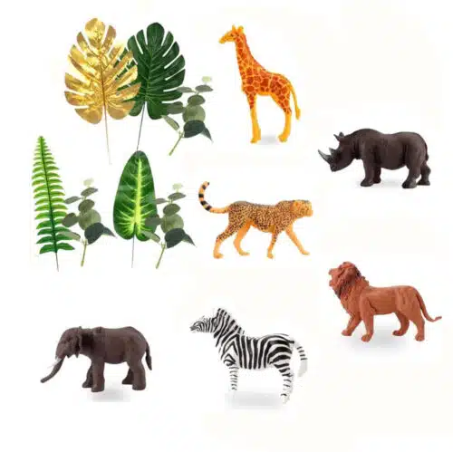 Taartdecoratie set jungle pk/13