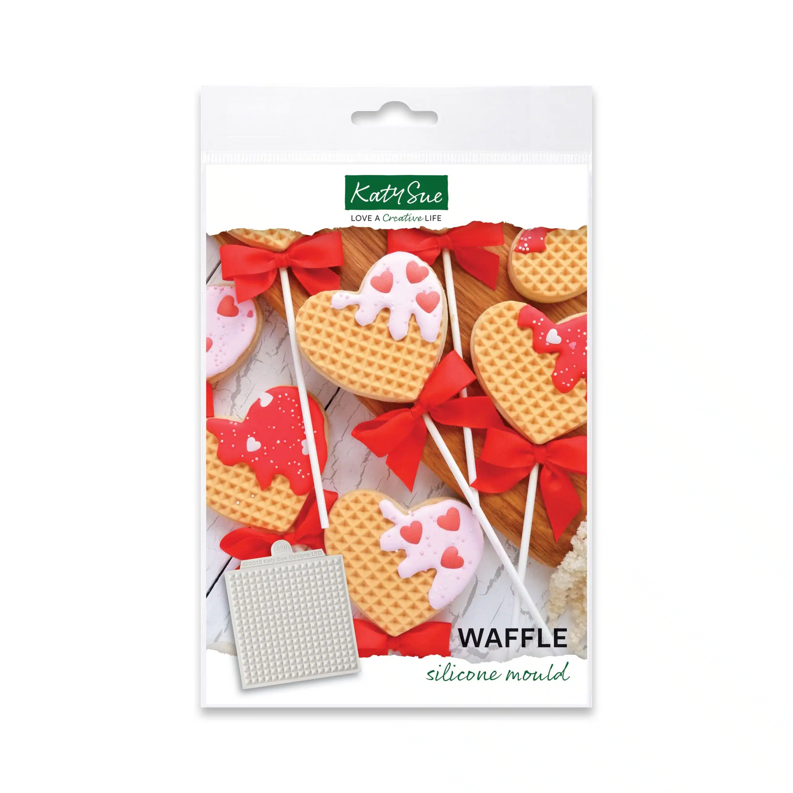 Katy sue silicone mould - wafel textuur mat bij cake, bake & love 5 Katy sue silicone mould - wafel textuur mat