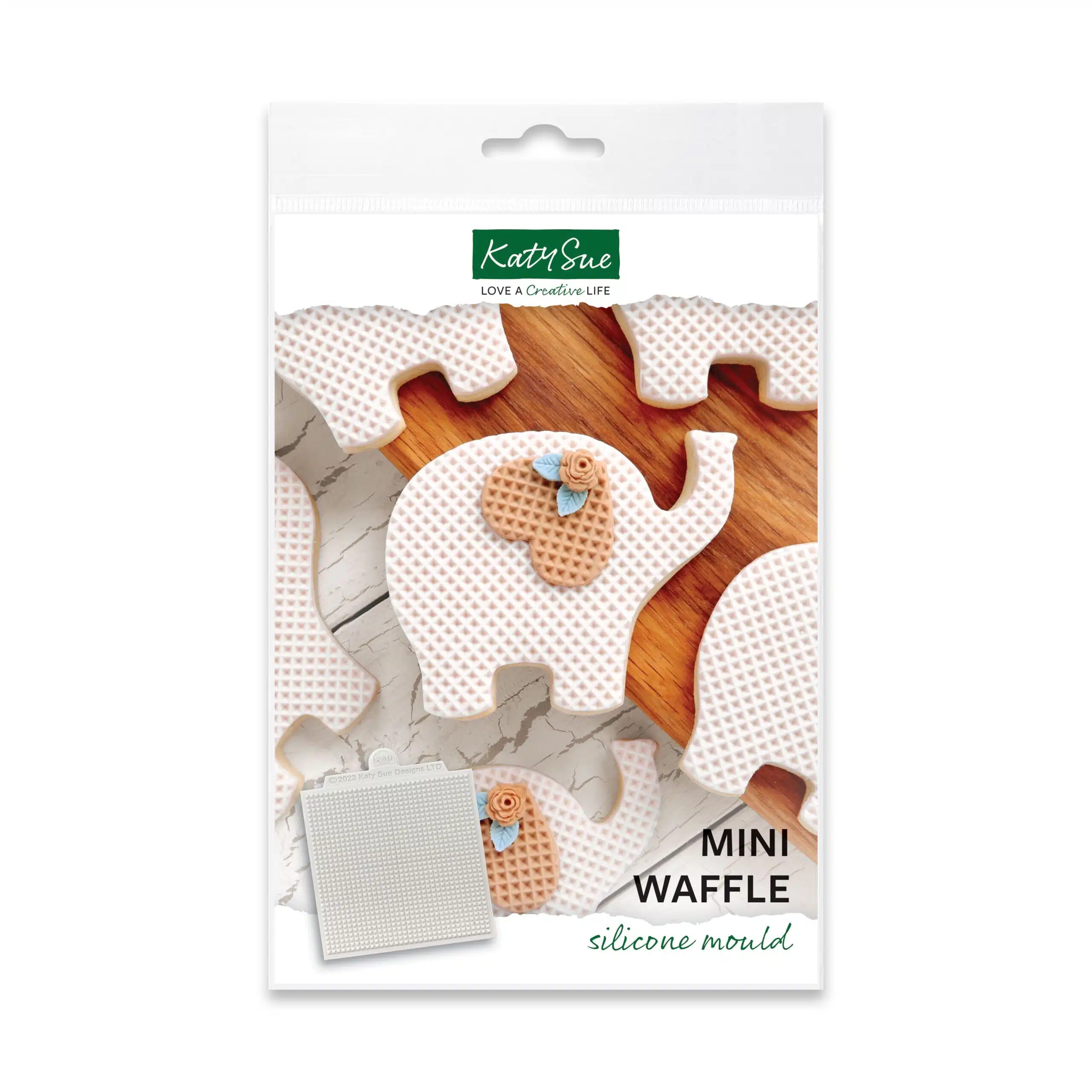 Katy sue silicone mould - mini wafel textuur mat bij cake, bake & love 5 Katy sue silicone mould - mini wafel textuur mat