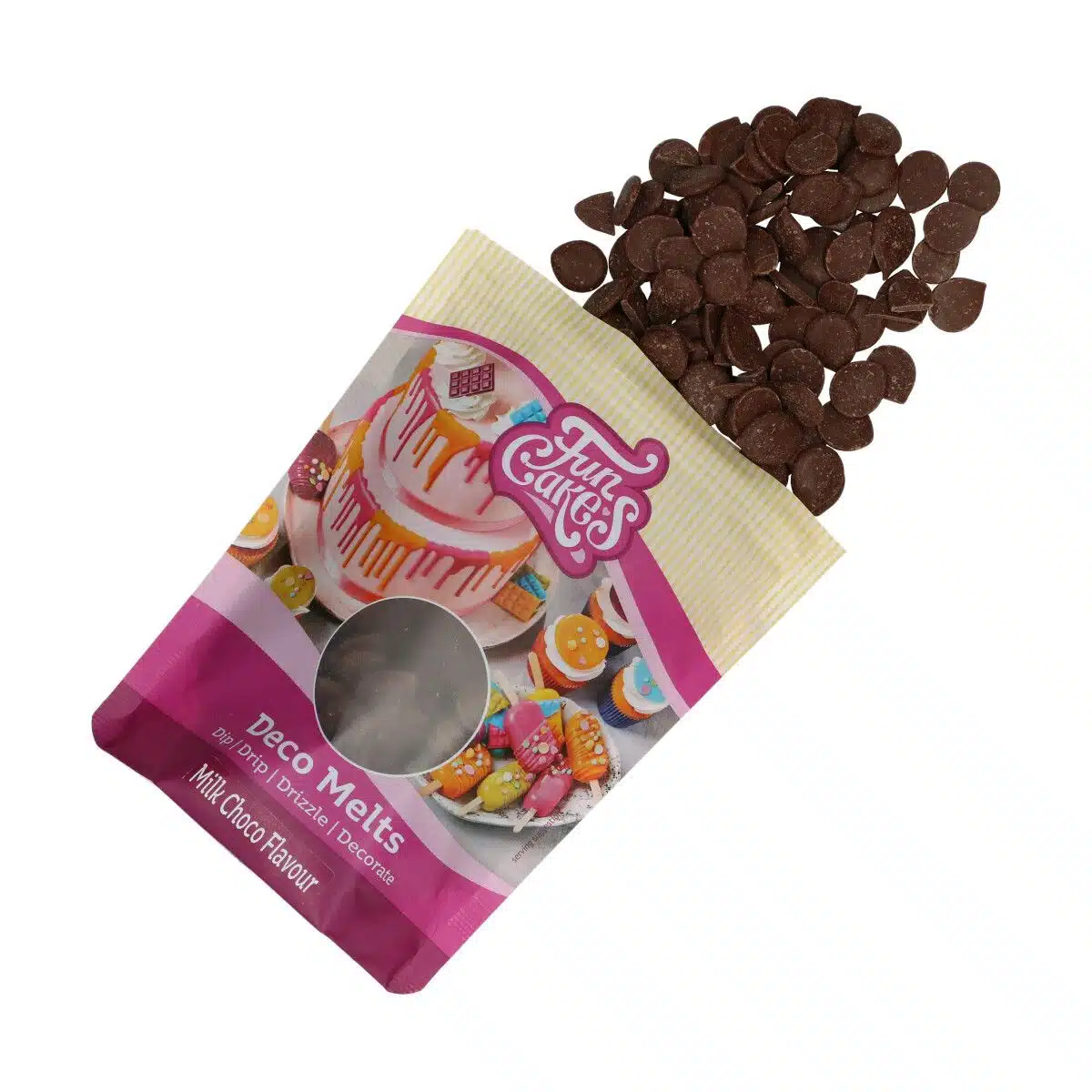Funcakes deco melts - melkchocolade - 250g bij cake, bake & love 7 Funcakes deco melts - melkchocolade - 250g - afbeelding 3