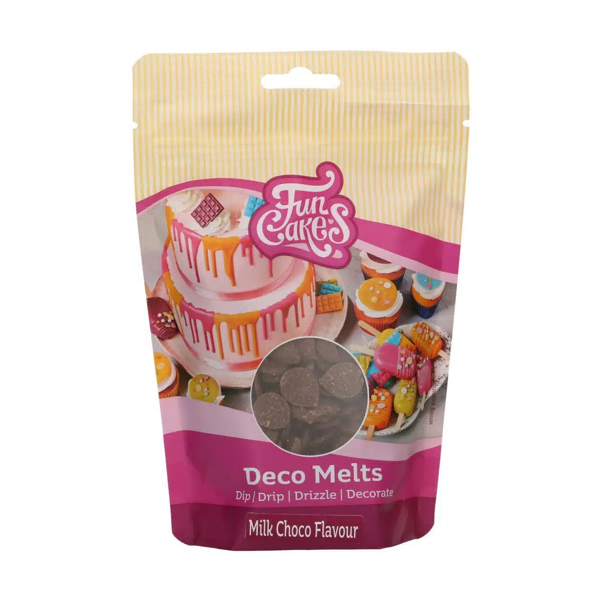 Funcakes deco melts - melkchocolade - 250g bij cake, bake & love 5 Funcakes deco melts - melkchocolade - 250g