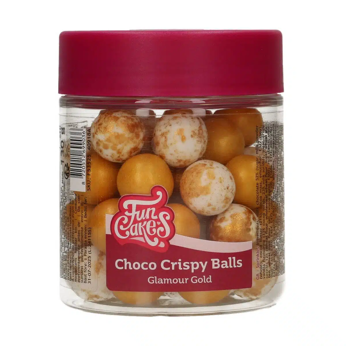 Funcakes choco crispy ballen - glamour gold bij cake, bake & love 5 Funcakes choco crispy ballen - glamour gold