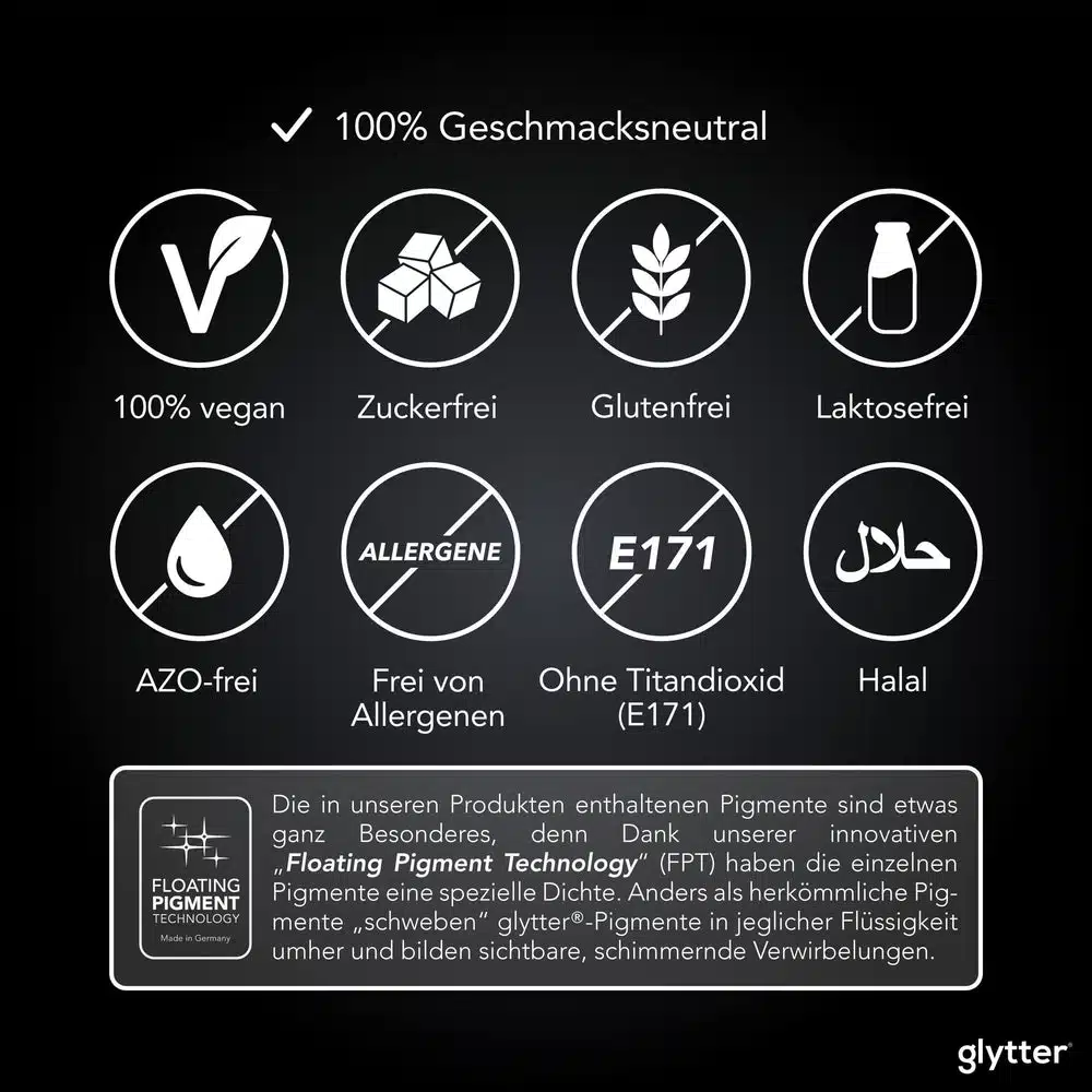 Glytter – glitter voor drankjes – luminious lime bij cake, bake & love 7 Glytter – glitter voor drankjes – luminious lime - afbeelding 3