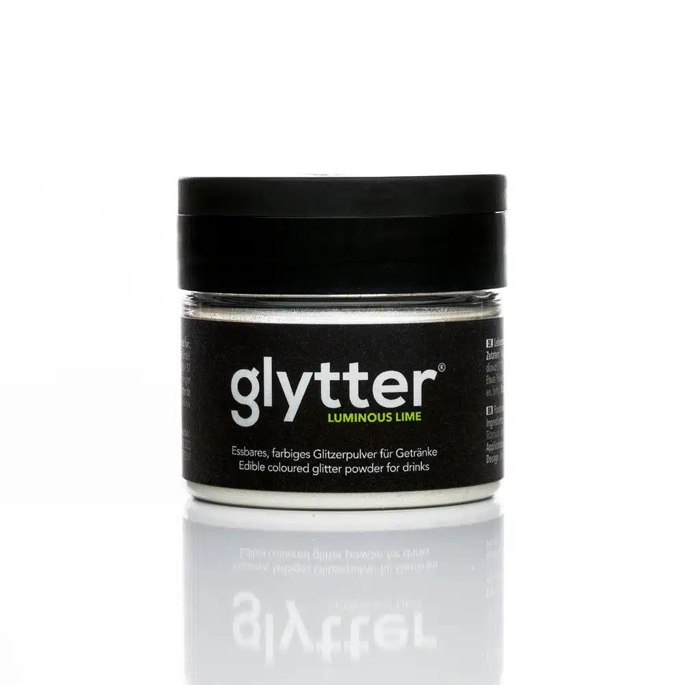 Glytter – glitter voor drankjes – luminious lime bij cake, bake & love 5 Glytter – glitter voor drankjes – luminious lime