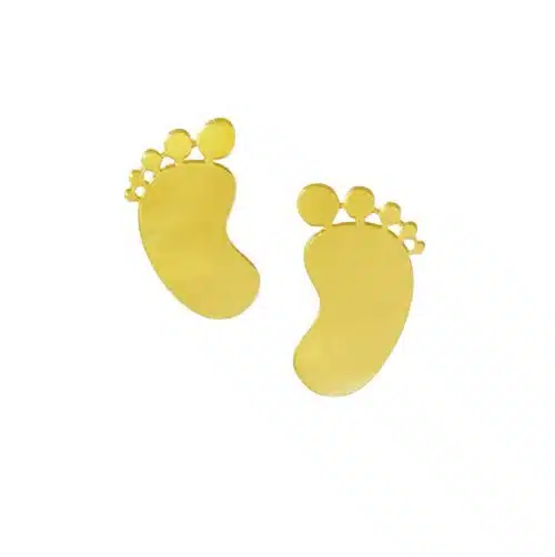 Taartdecoratie babyvoetjes goud 6 stuks