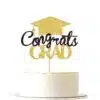 Caketopper congrats grad goud - zwart bij cake, bake & love 1