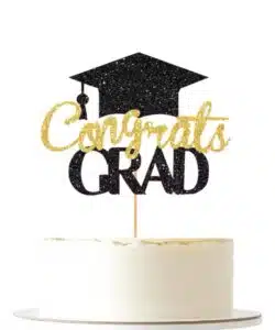 Caketopper Congrats Grad zwart - goud