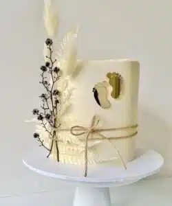 Alternative view of Taartdecoratie Babyvoetjes Goud 6 stuks