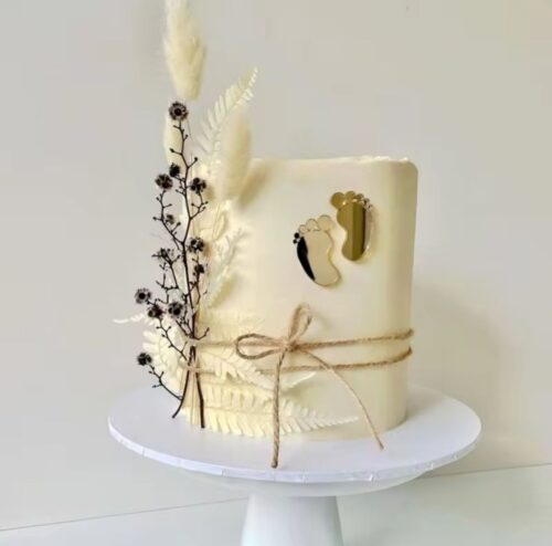 Taartdecoratie babyvoetjes goud 6 stuks bij cake, bake & love 7