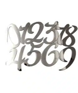 Caketopper Cijfers Zilver set 10 versie 2
