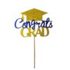 Caketopper congrats grad goud - blauw bij cake, bake & love 3