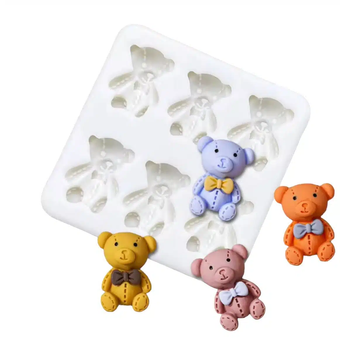 Siliconen mal kleine beertjes bij cake, bake & love 6 Siliconen mal kleine beertjes - afbeelding 2
