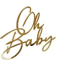 Cake Decoration Oh Baby Gold