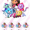 Eetbare taartprint gabby's dollhouse 2 - 18 cm rond rond + 8 cupcake rondjes bij cake, bake & love 3