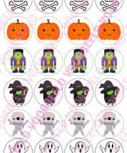 Eetbare Cupcakeprint Halloween Cupcakes Mix - 24 cupcake rondjes