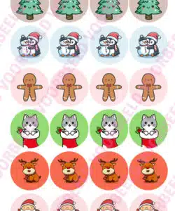 Eetbare Cupcakeprint Kerst Cupcakes Mix - 24 cupcake rondjes