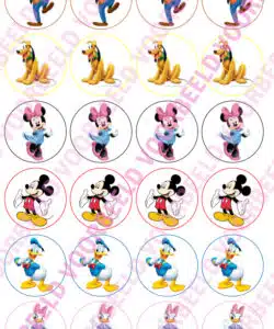 Eetbare Cupcakeprint Mickey Mouse Clubhouse - 24 cupcake rondjes