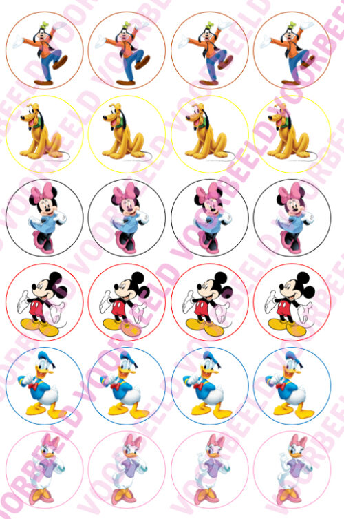 Eetbare cupcakeprint mickey mouse clubhouse - 24 cupcake rondjes bij cake, bake & love 5