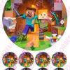 Eetbare taartprint minecraft 2 - 18 cm rond rond + 8 cupcake rondjes bij cake, bake & love 1