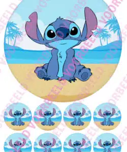 Eetbare Taartprint Stitch - 18 cm rond rond