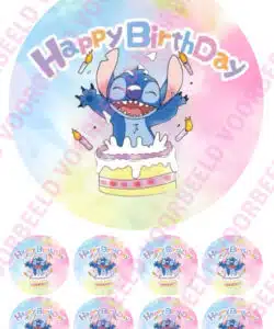 Eetbare Taartprint Stitch 2 - 18 cm rond rond
