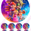 Eetbare taartprint super mario 3 - 18 cm rond rond + 8 cupcake rondjes bij cake, bake & love 3