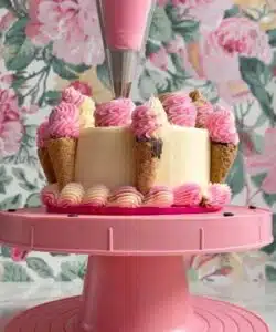 Fmm cake decorating turntable - pink ⌀23cm bij cake, bake & love 10