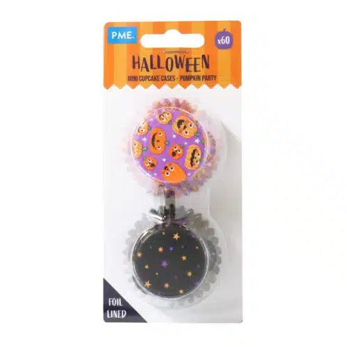 Pme foil lined mini cupcake cases - pumpkin party