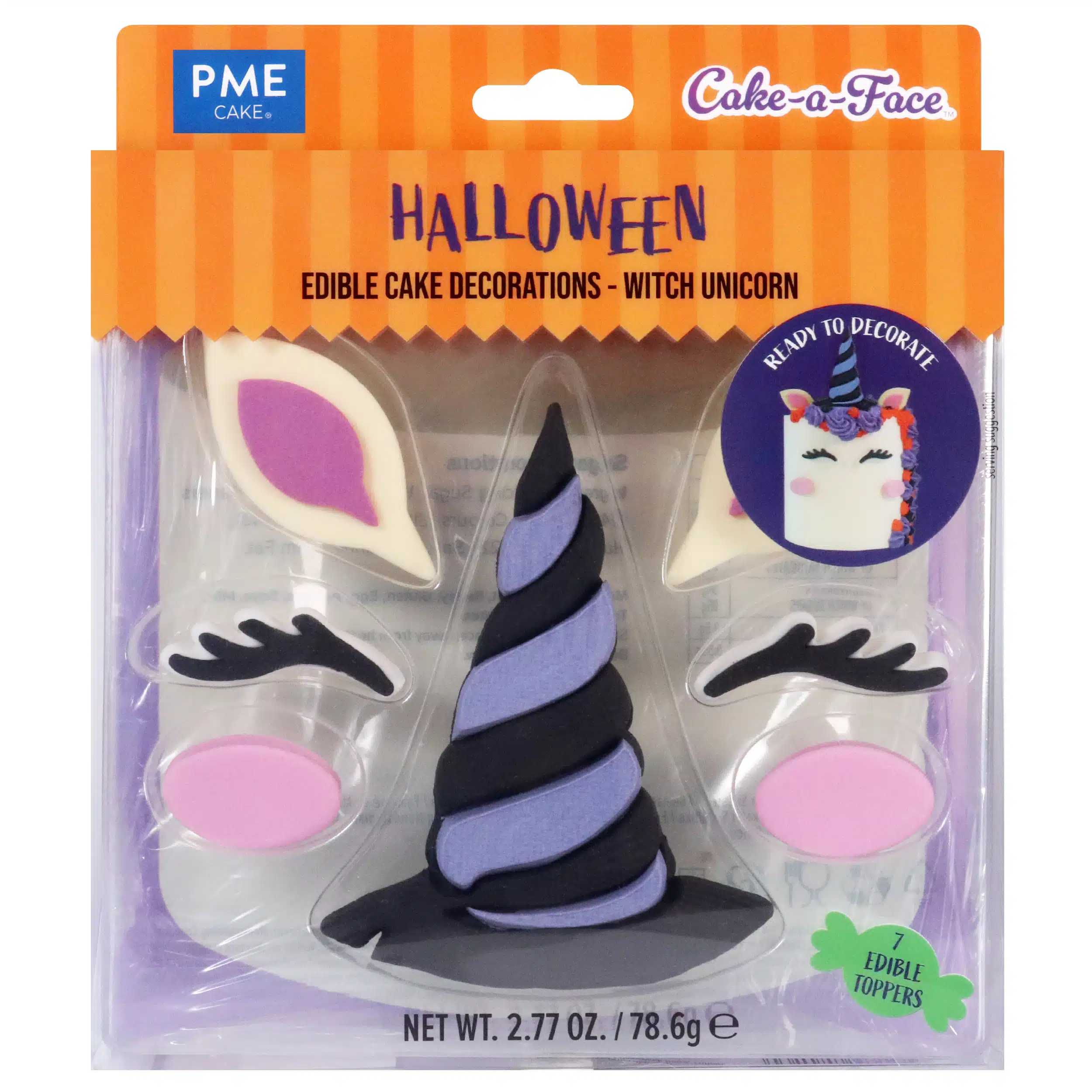 Pme edible cake decorations - cake-a-face witch unicorn bij cake, bake & love 5 Pme edible cake decorations - cake-a-face witch unicorn
