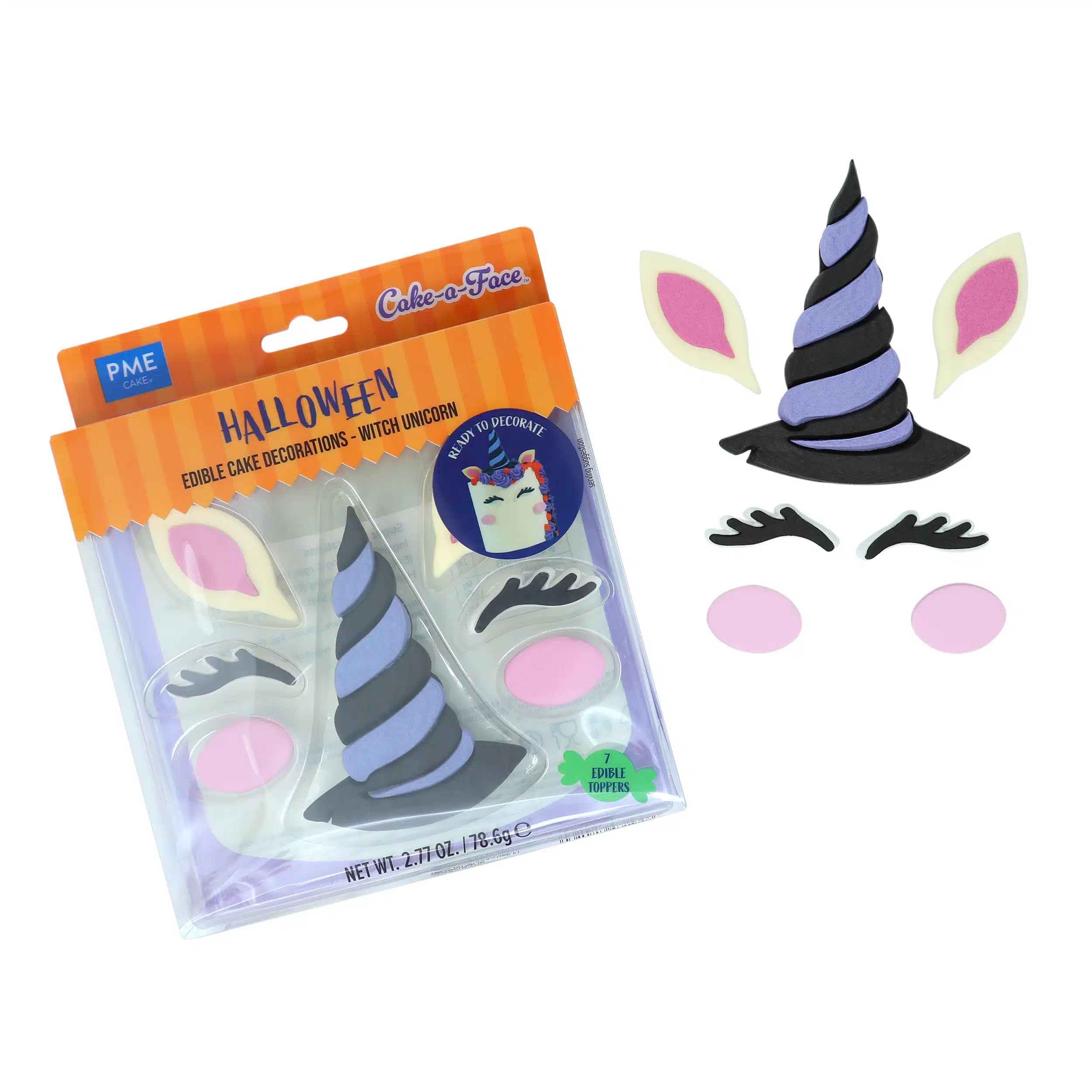 Pme edible cake decorations - cake-a-face witch unicorn bij cake, bake & love 7 Pme edible cake decorations - cake-a-face witch unicorn - afbeelding 3