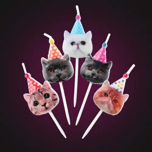 Decocino by amira - candles party cats pk/5 - afbeelding 2