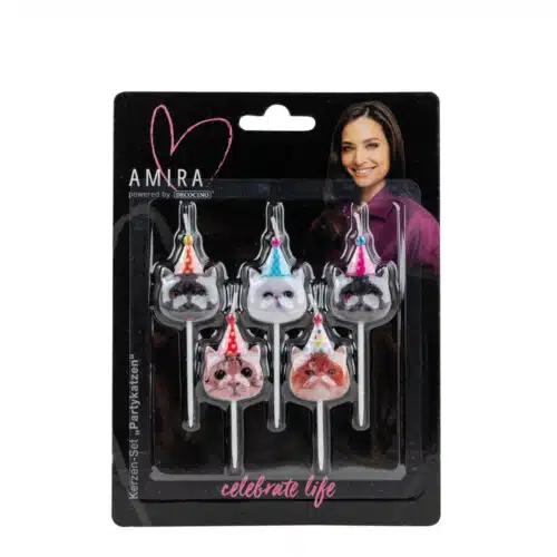 Decocino by amira - candles party cats pk/5