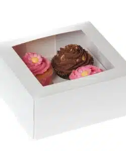 House of Marie Cupcake Box 4 -White- pk/2