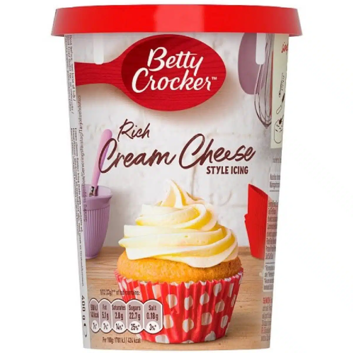 Betty crocker roomkaas icing 400g bij cake, bake & love 5 Betty crocker roomkaas icing 400g
