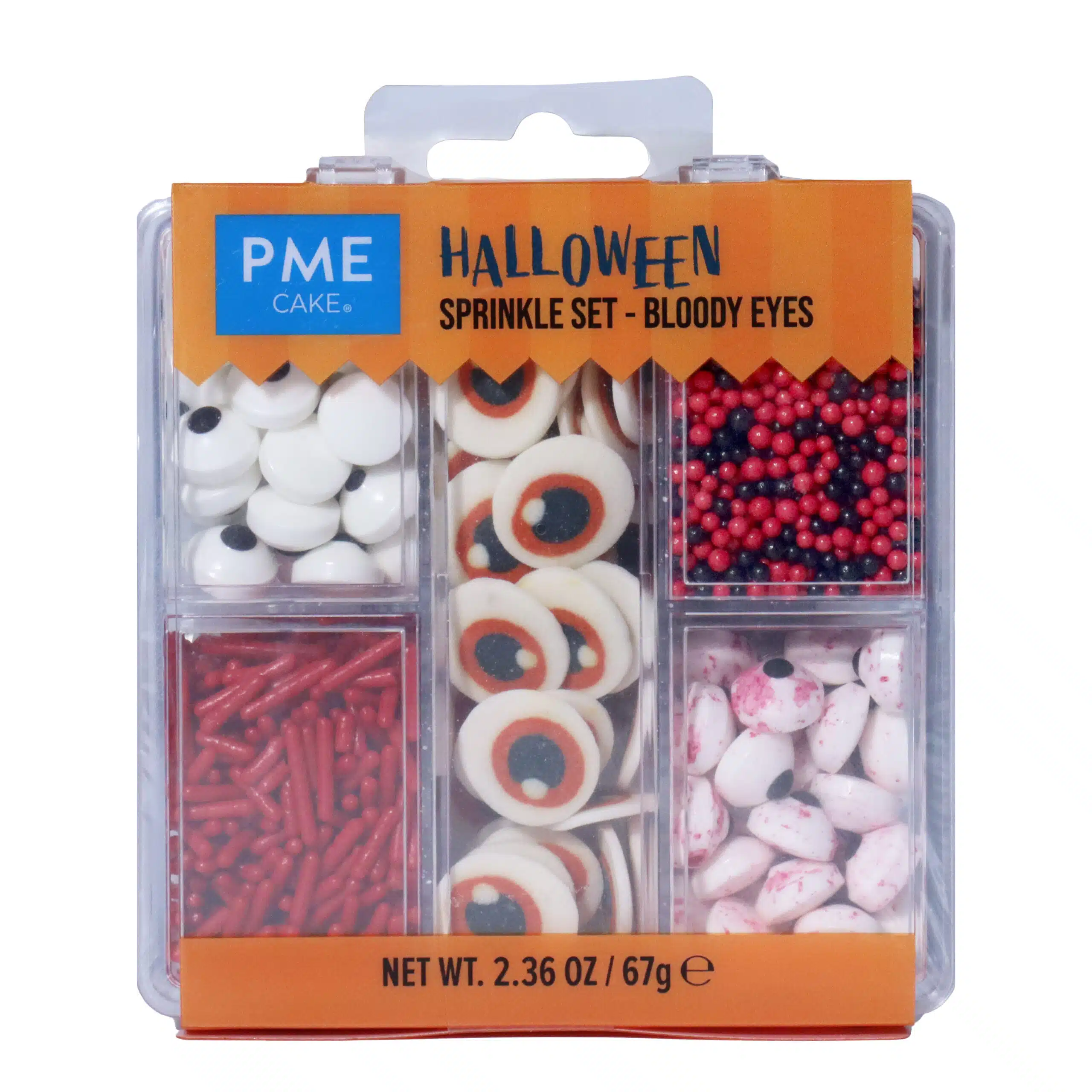 Pme 5-in-1 halloween strooimix - bloederige ogen (105g) bij cake, bake & love 5 Pme 5-in-1 halloween strooimix - bloederige ogen (105g)