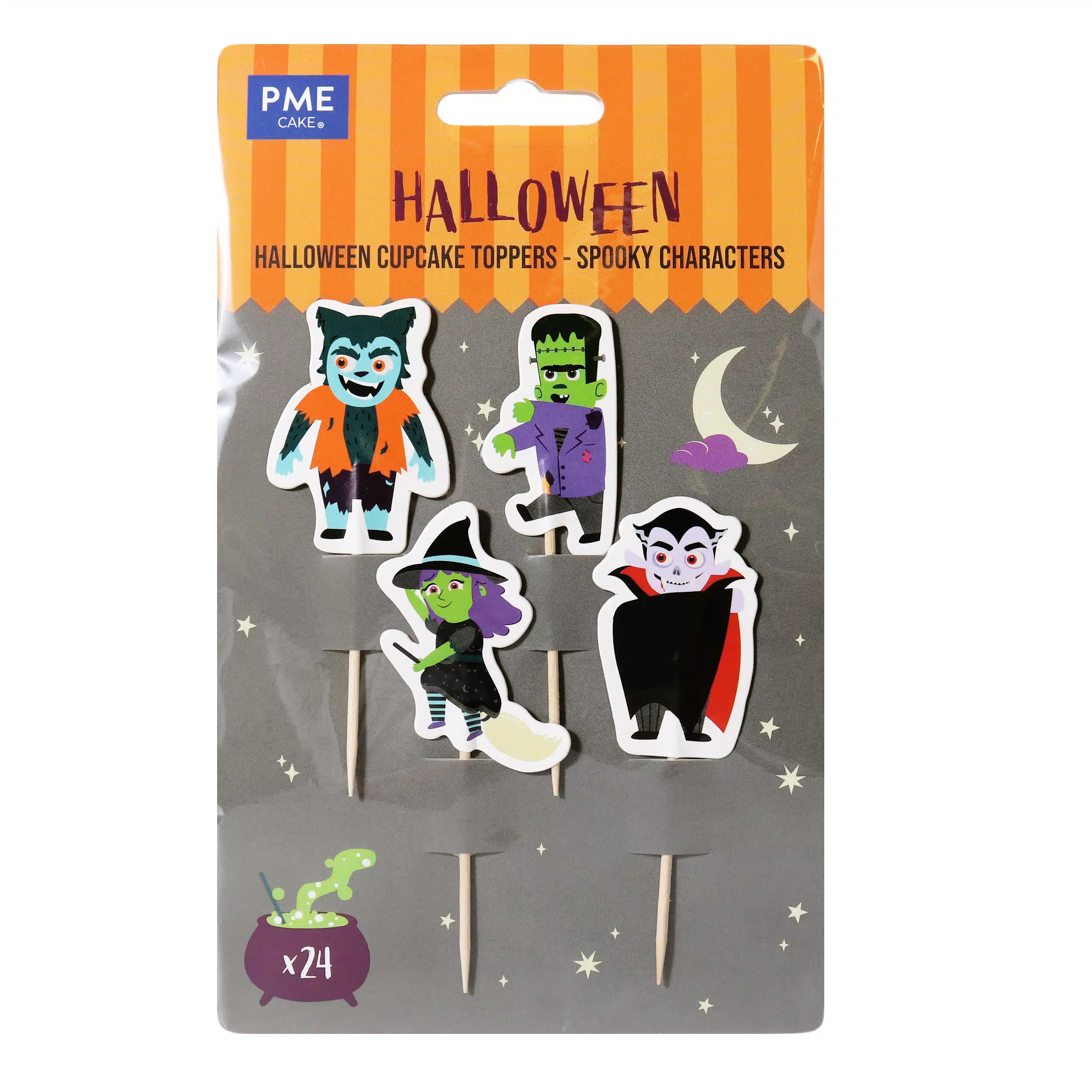 Pme halloween taarttoppers - griezelige personages (24 stuks) bij cake, bake & love 5 Pme halloween taarttoppers - griezelige personages (24 stuks)