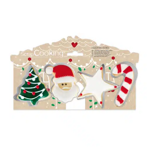 Scrapcooking uitsteker set kerst 4 stuks