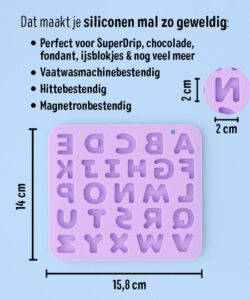 Super streusel siliconen mal letters bij cake, bake & love 13