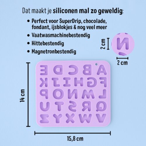 Super streusel siliconen mal letters bij cake, bake & love 7