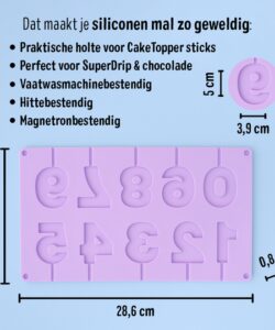 Super streusel siliconen mal nummers op stokje bij cake, bake & love 13